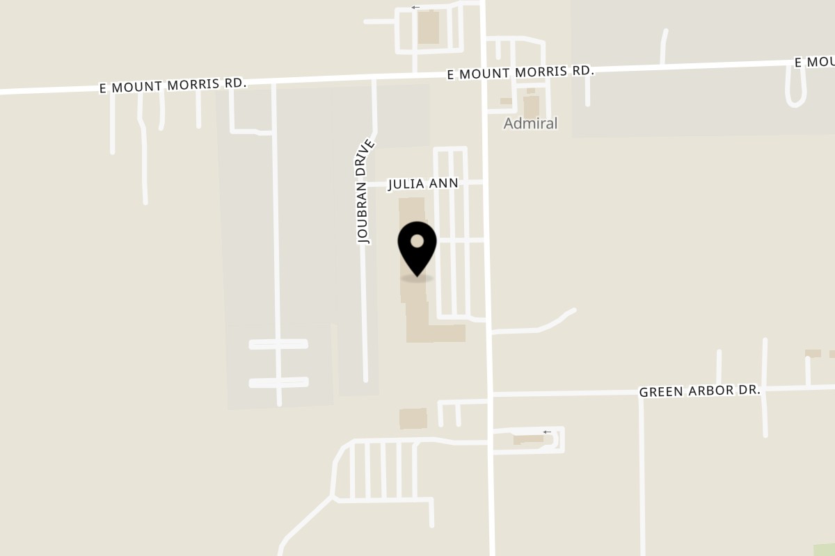 Map showing the location of Huckleberry Junction on 7441 N Genesee Rd in Genesee